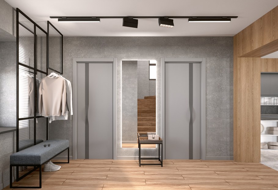 Прихожая в стиле Контемпорари с перегородкой