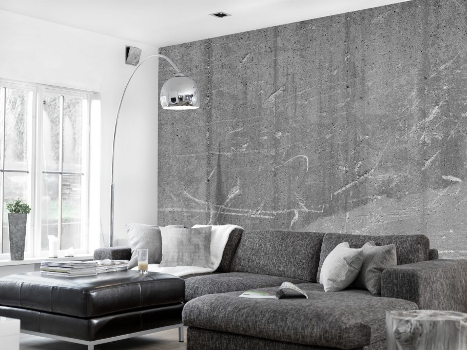 Бетонные стены в интерьере