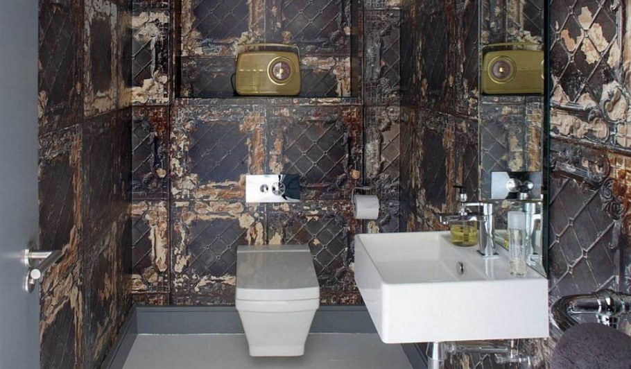 Туалет плитка лофт