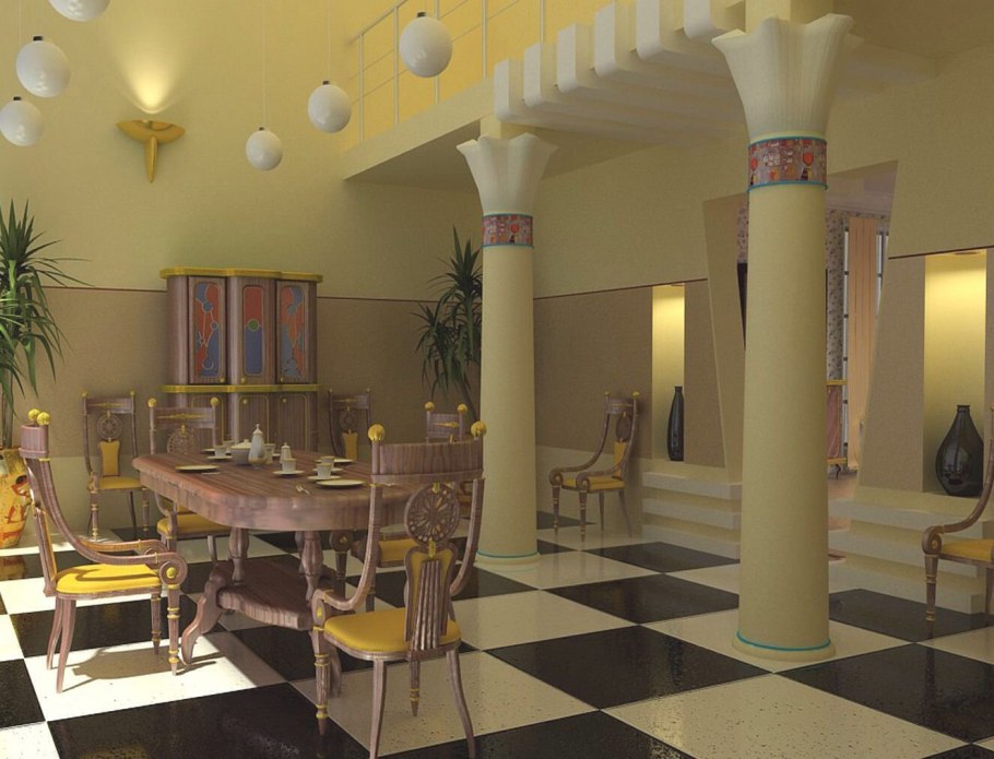 Египетский стиль интерьера цветовой колорит