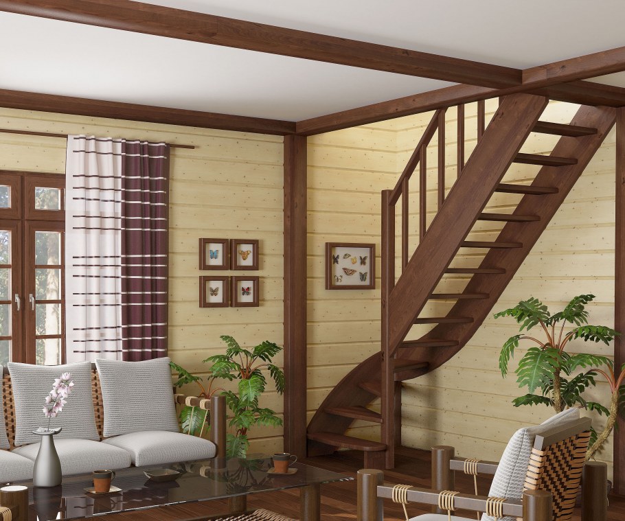 Деревянная лестница лс-07м