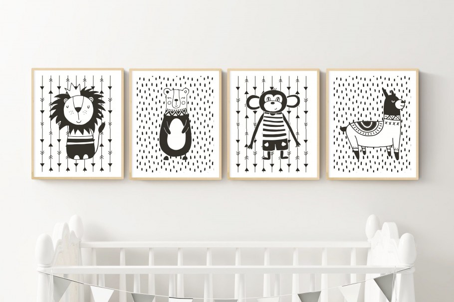 Постеры животных в скандинавском стиле
