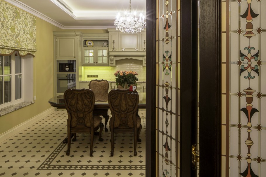 Простой интерьер комнаты в стиле ар деко