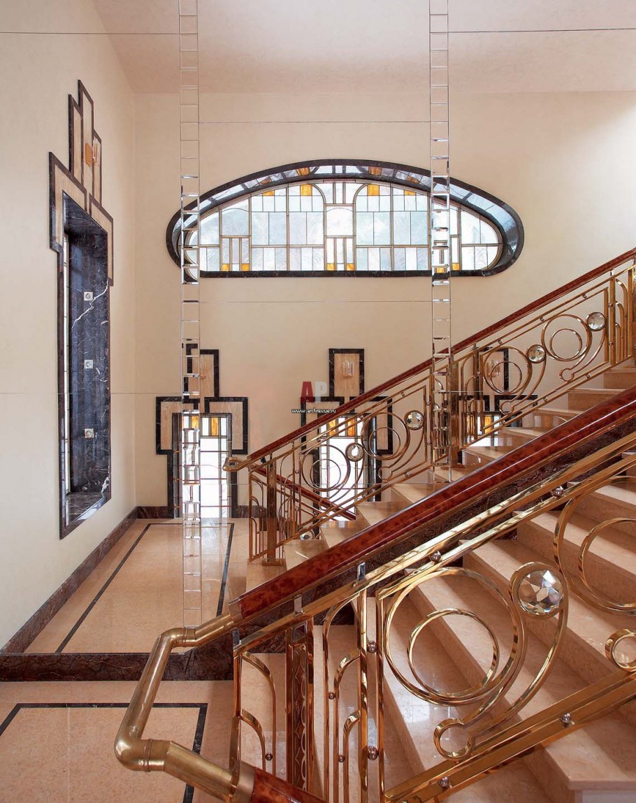 Ограждения лестниц из латуни