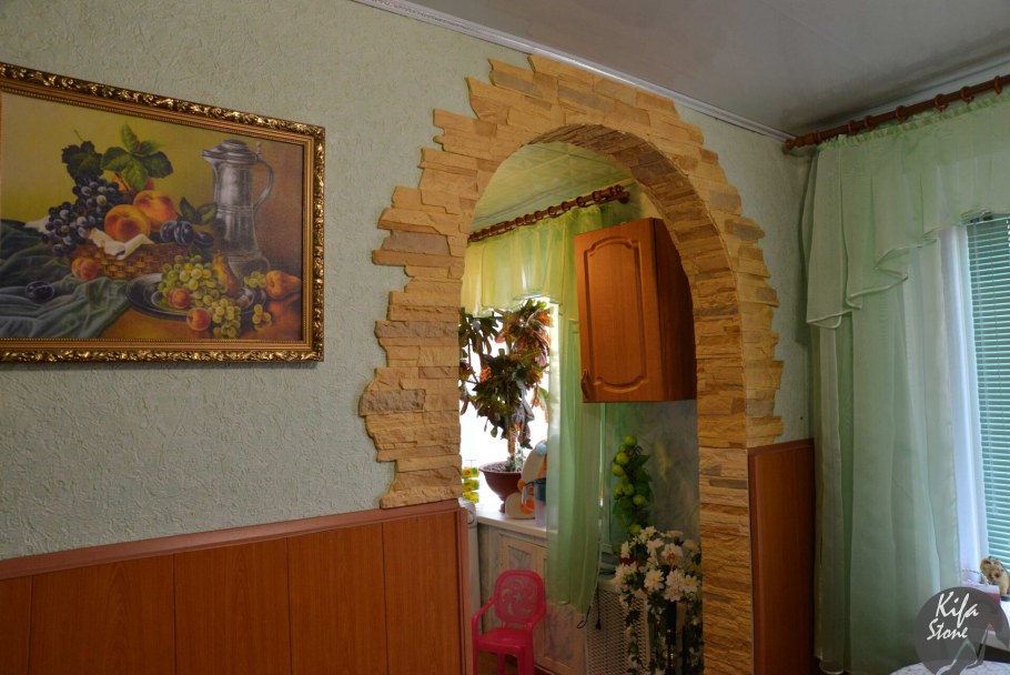 Кирпичная арка на кухне