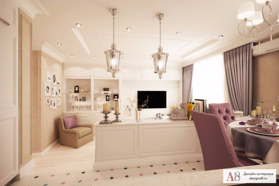 Кухня-столовая-гостиная в таунхаусе