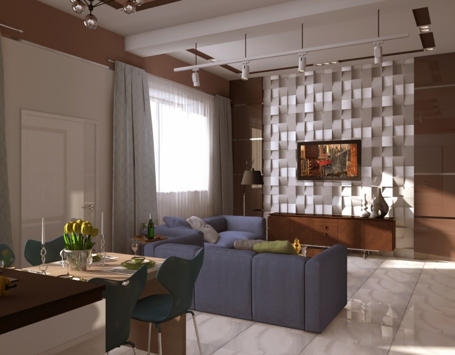 Кухня гостиная 50 кв