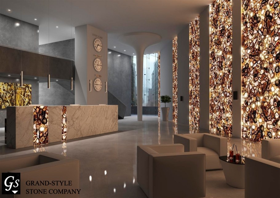 Агат слэб в интерьере