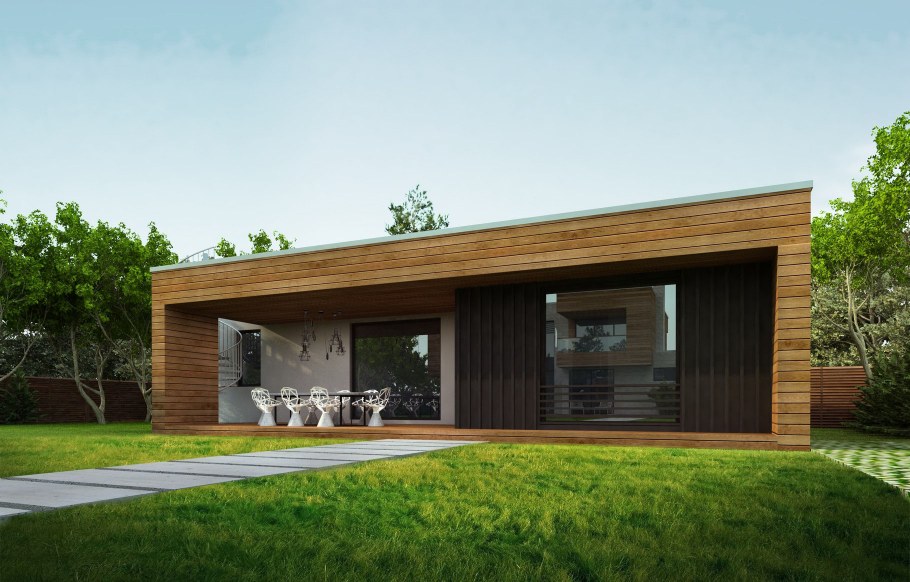 Одноэтажный дом в стиле Минимализм