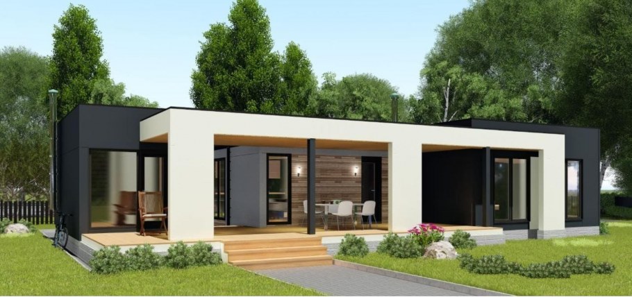 Одноэтажные дома в стиле Минимализм