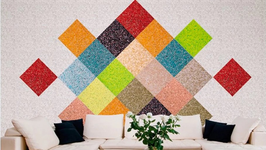 Жидкие обои разноцветные