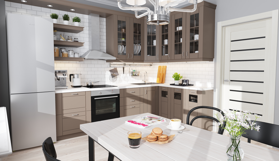 Кухня Скандинавский стиль угловая 9кв