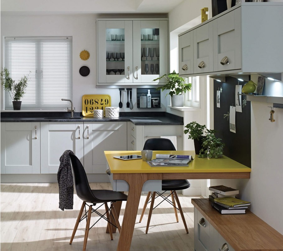 Желтая кухня в стиле Сканди