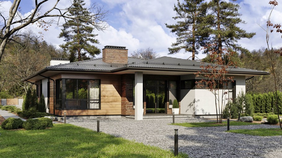 Дом Райт с плоской крышей