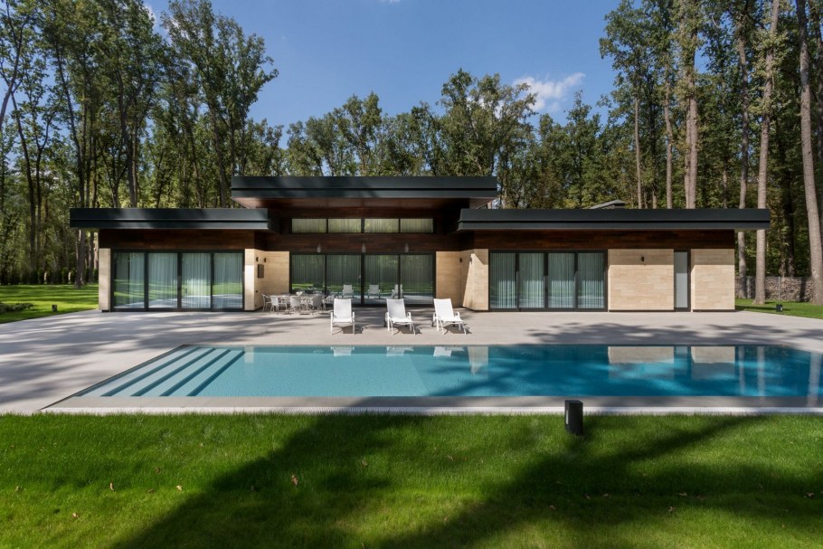 Жилой дом одноэтажный с плоской Райт