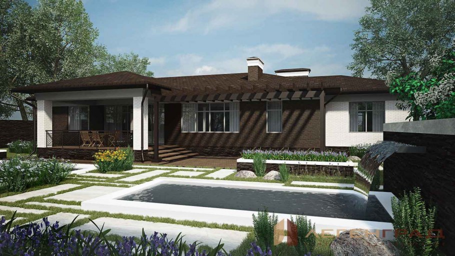 Одноэтажные дома в стиле Райта проекты домов