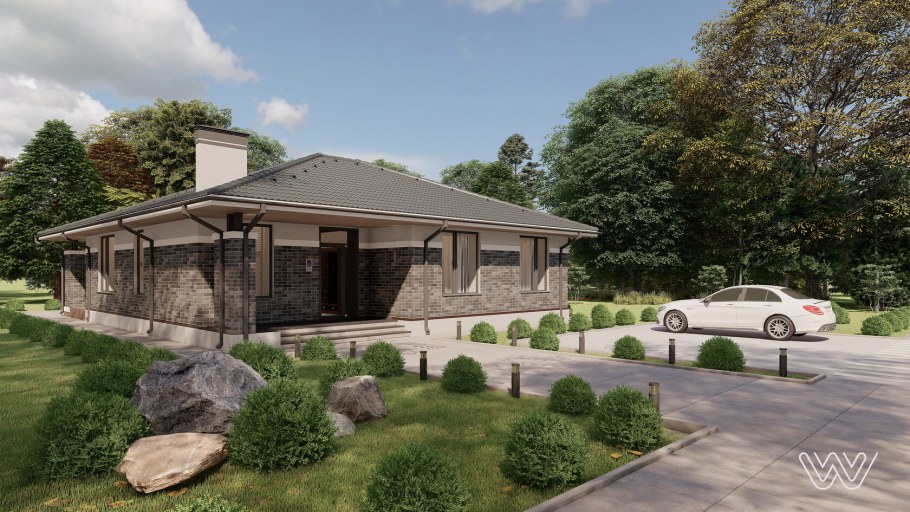 Экстерьер одноэтажный ЭКОДИЗАЙН