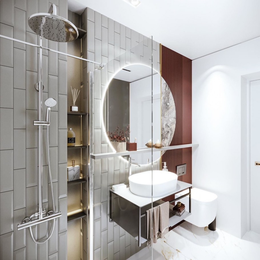 Туалетная комната в черном цвете