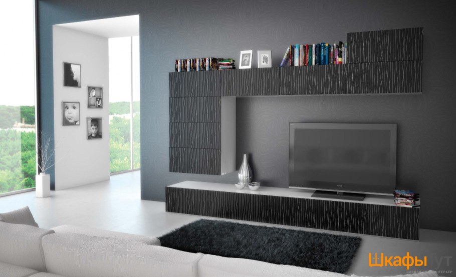 Стенки в гостиную в стиле хайтек