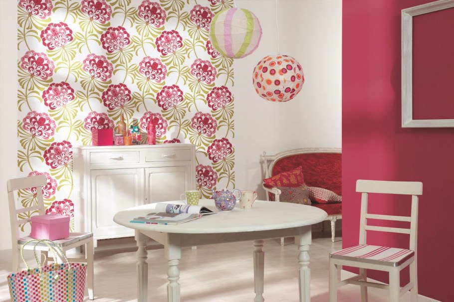 Яркие обои для кухни