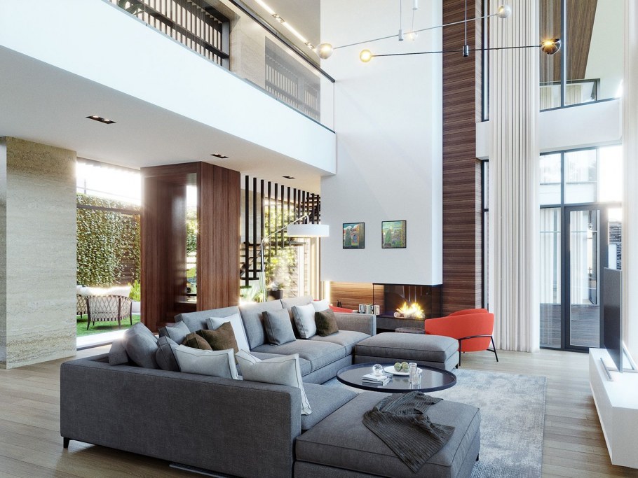 Дизайн жилого дома хайтек фото по зонам для презентации