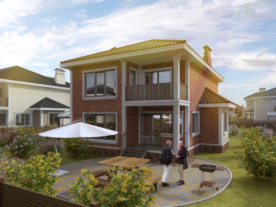 Гостиная с витражными окнами в частном доме