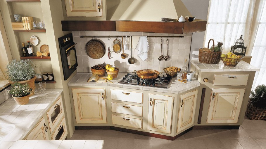 Обои в стиле Прованс для кухни