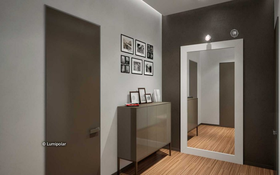 Прихожая в серо коричневых тонах