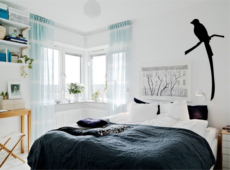 Шторы в спальню в скандинавском стиле