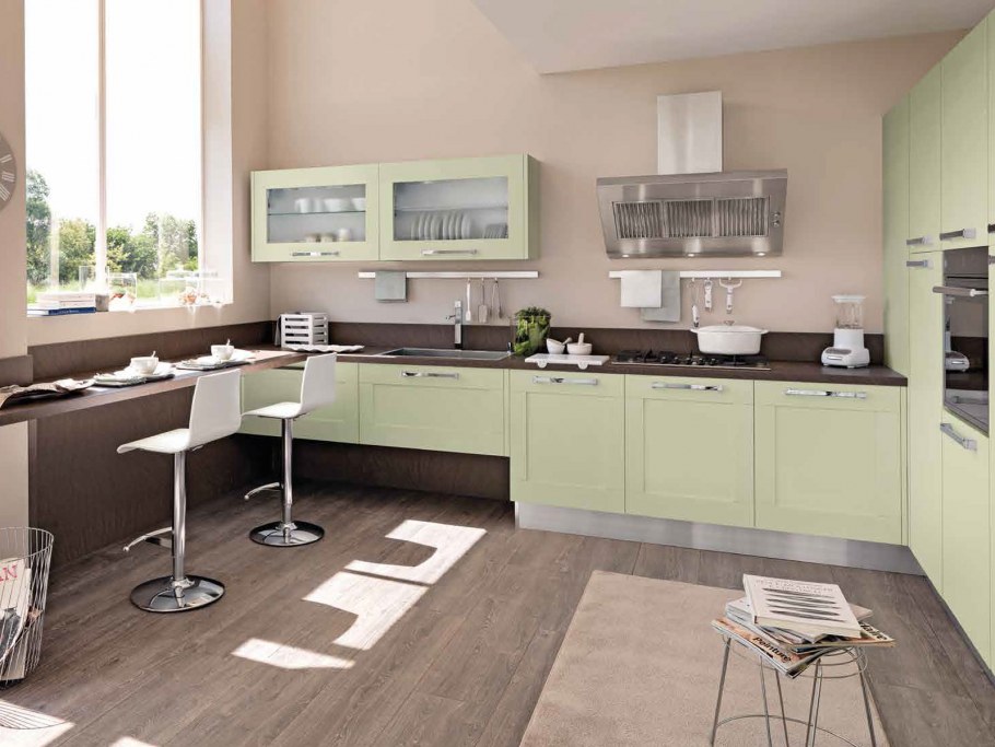 Спокойные цвета кухни