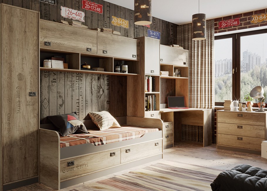 Гостиная Ницца Галифакс табак модульная