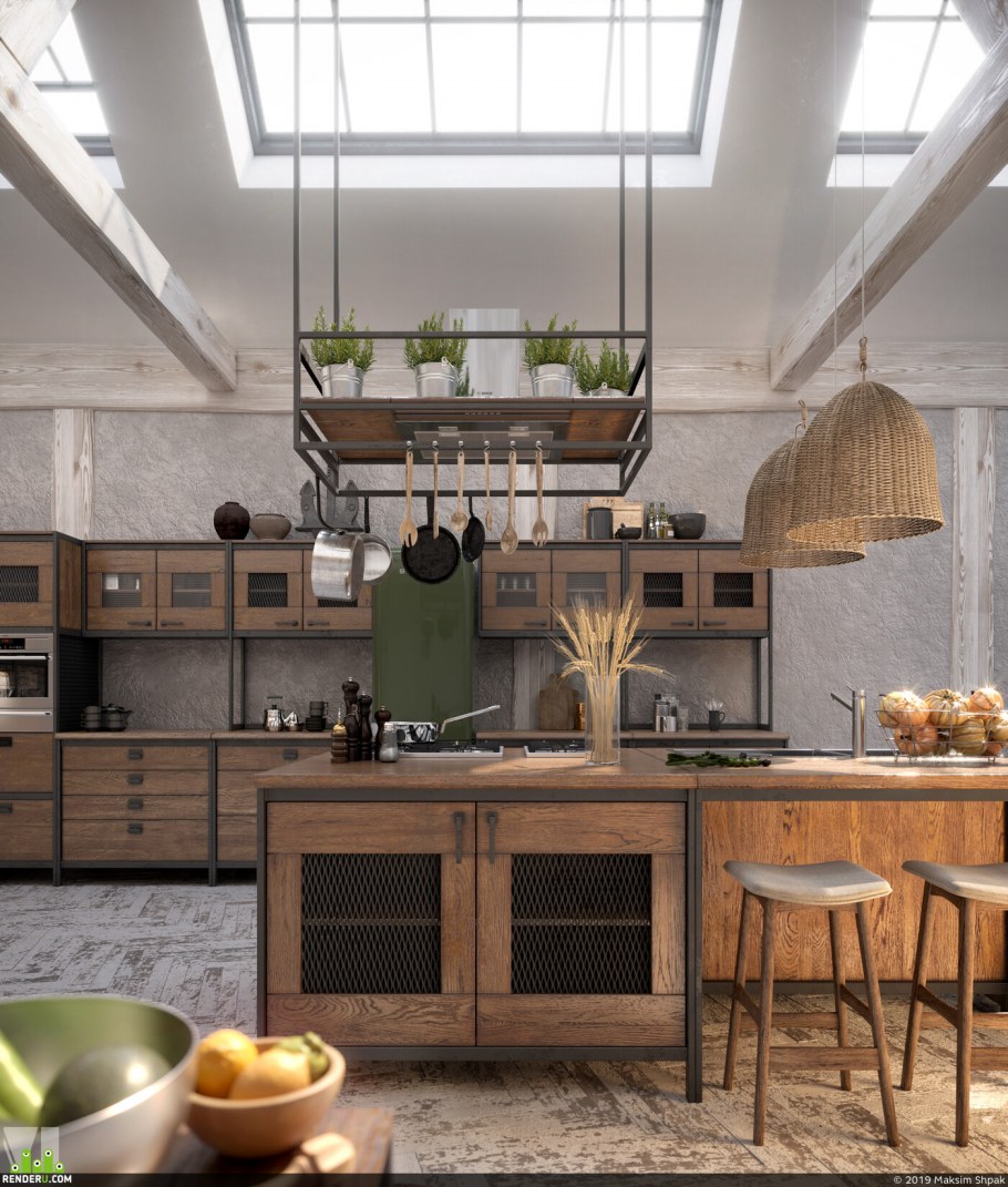 Кухня стиль лофт Галифакс