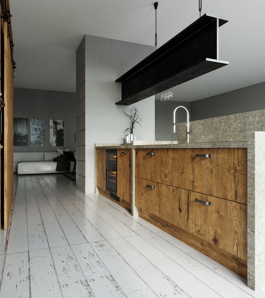 Кухня фасады лофт Gold 940 Скат