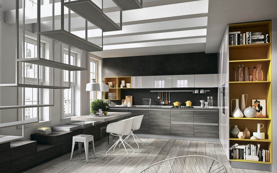 Стильная итальянская кухня для большого помещения