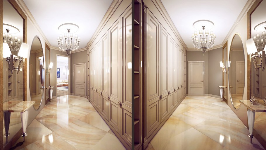 Глянцевая плитка в коридоре