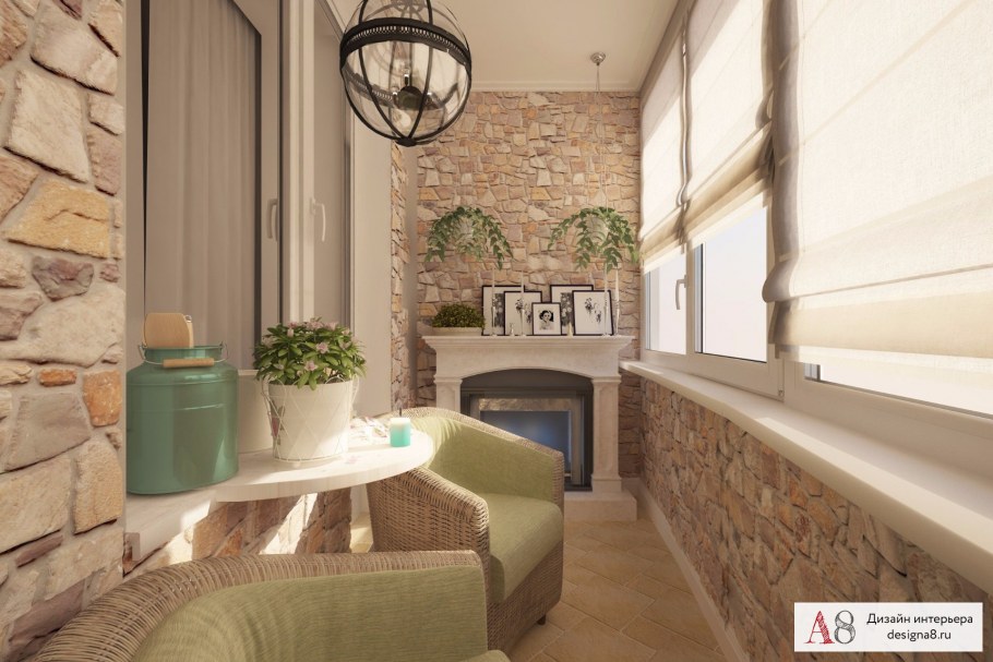 Сочетание кирпича и дерева в интерьере