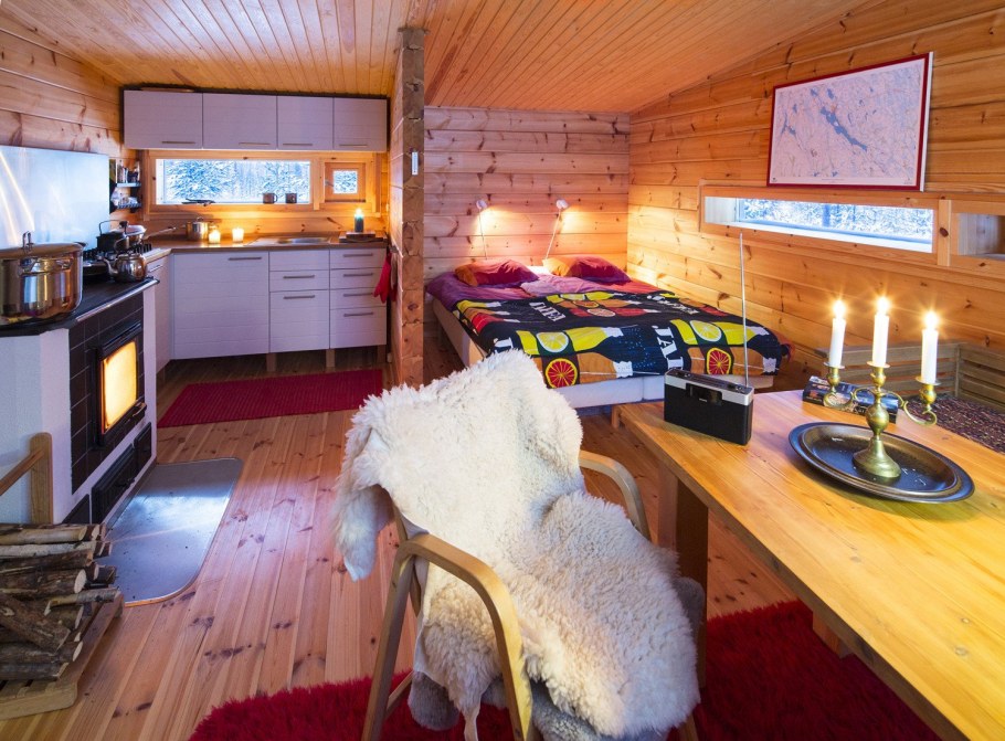 Финский домик внутри