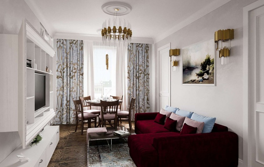 Современная классика в интерьере двухкомнатной квартиры