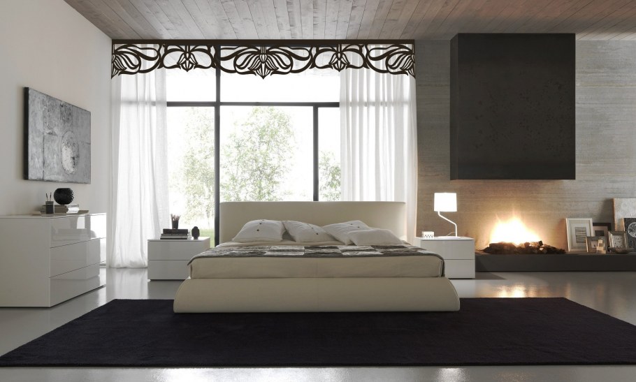 Парящая кровать белая