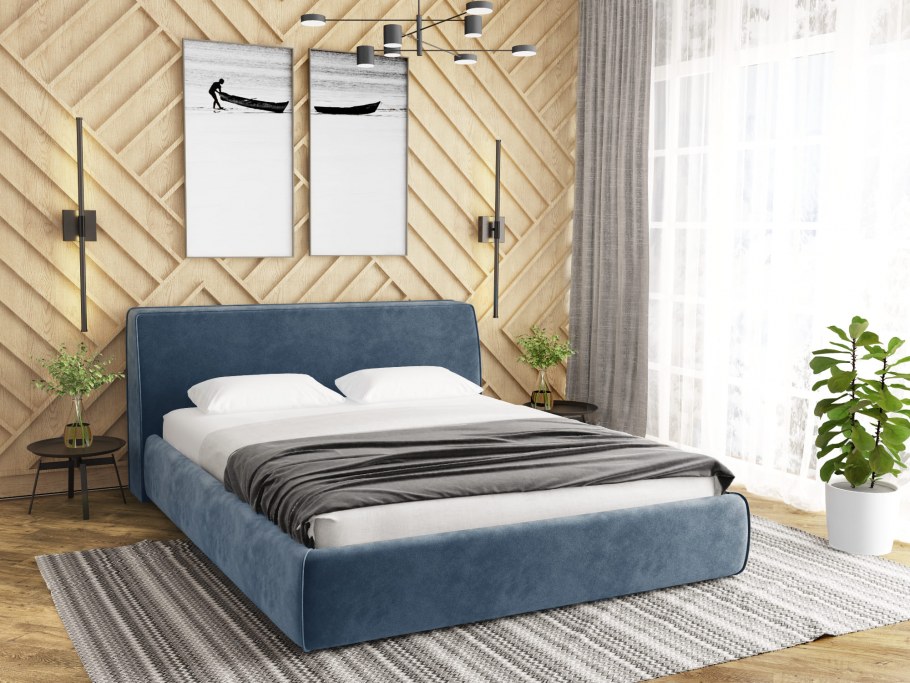 Кровать в стиле лофт из слэба