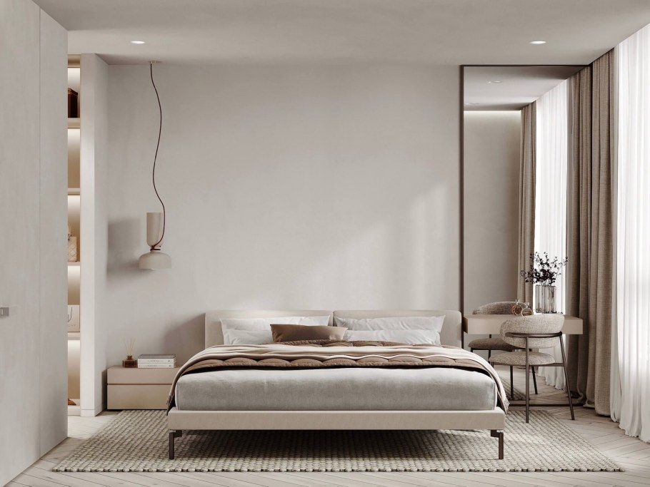 Деревянная кровать в стиле Минимализм