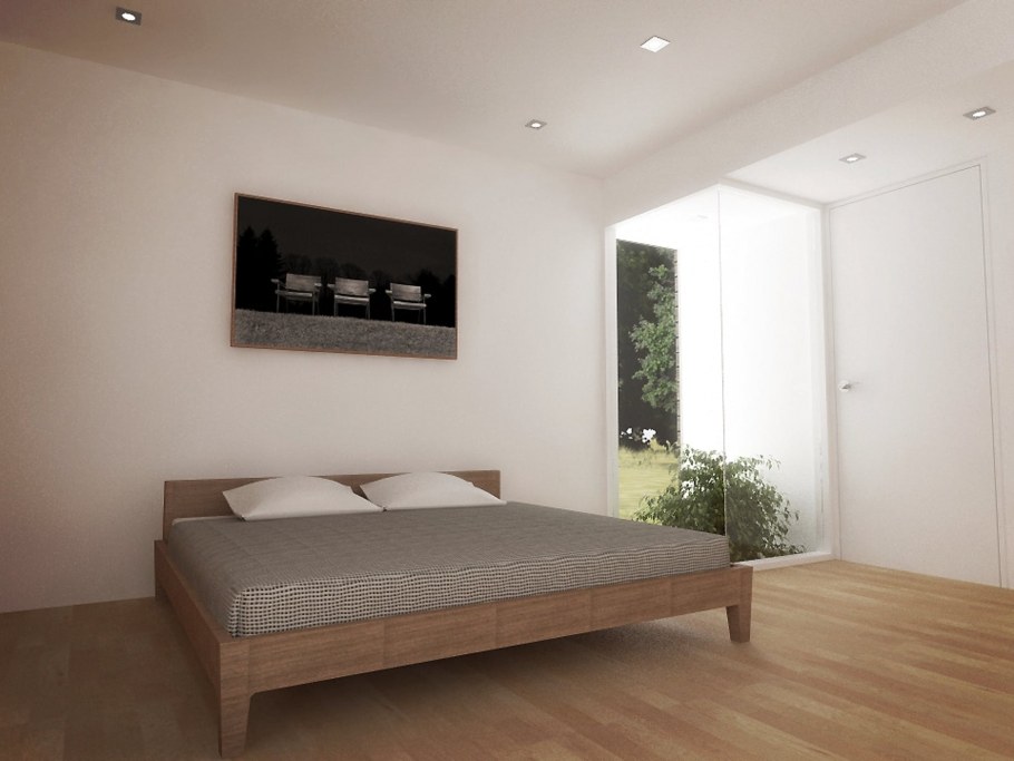 Парящая кровать белая