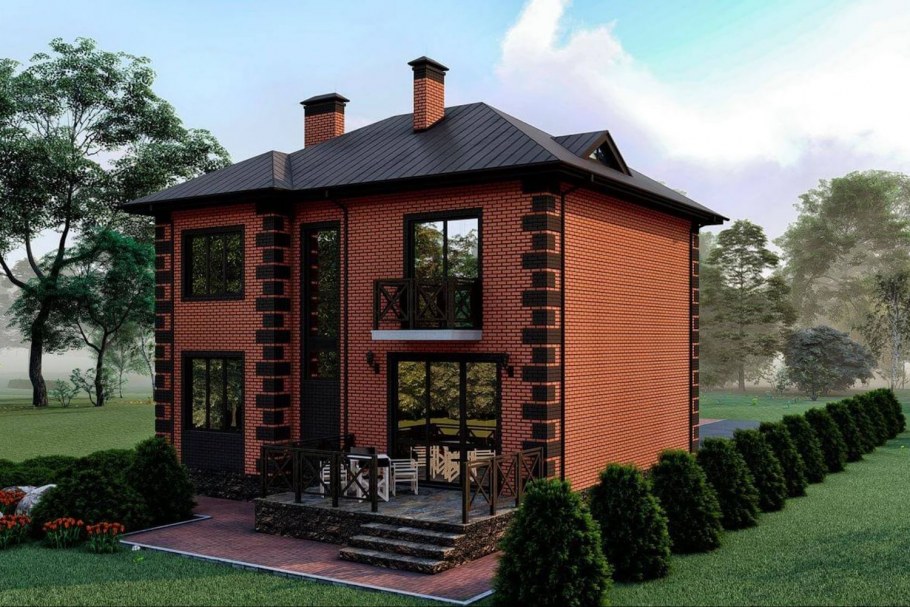 Дом из красного кирпича