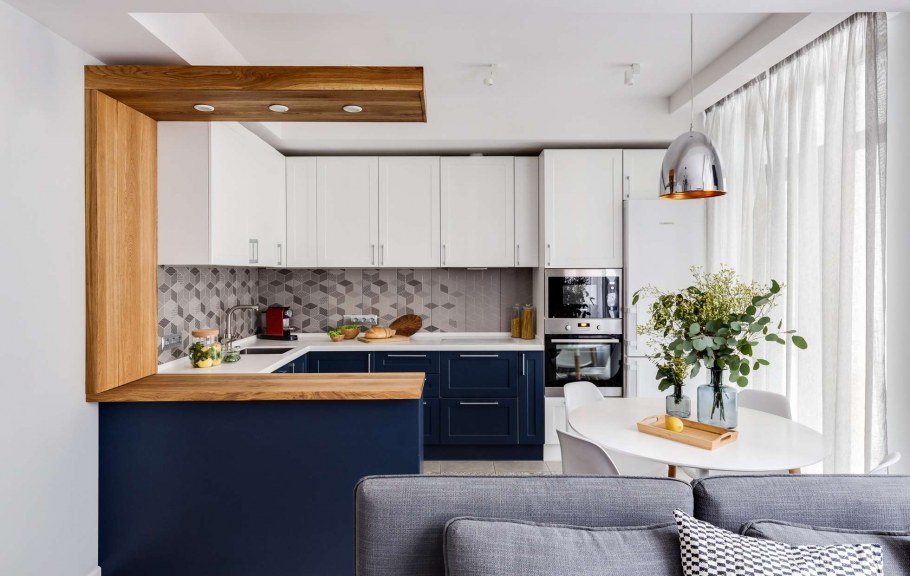 Кухня с полуостровом 2020