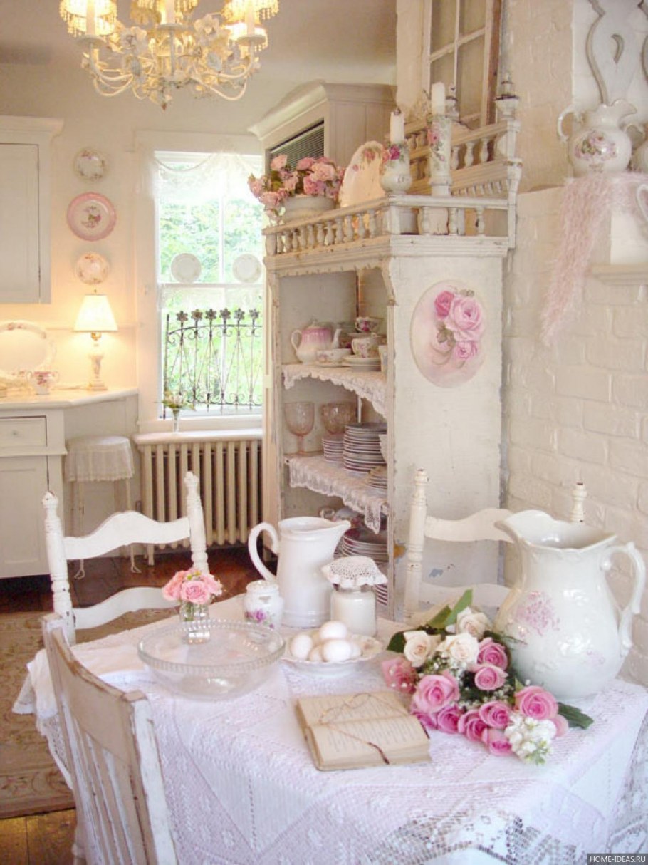 Стиль шебби Шик в интерьере кухни