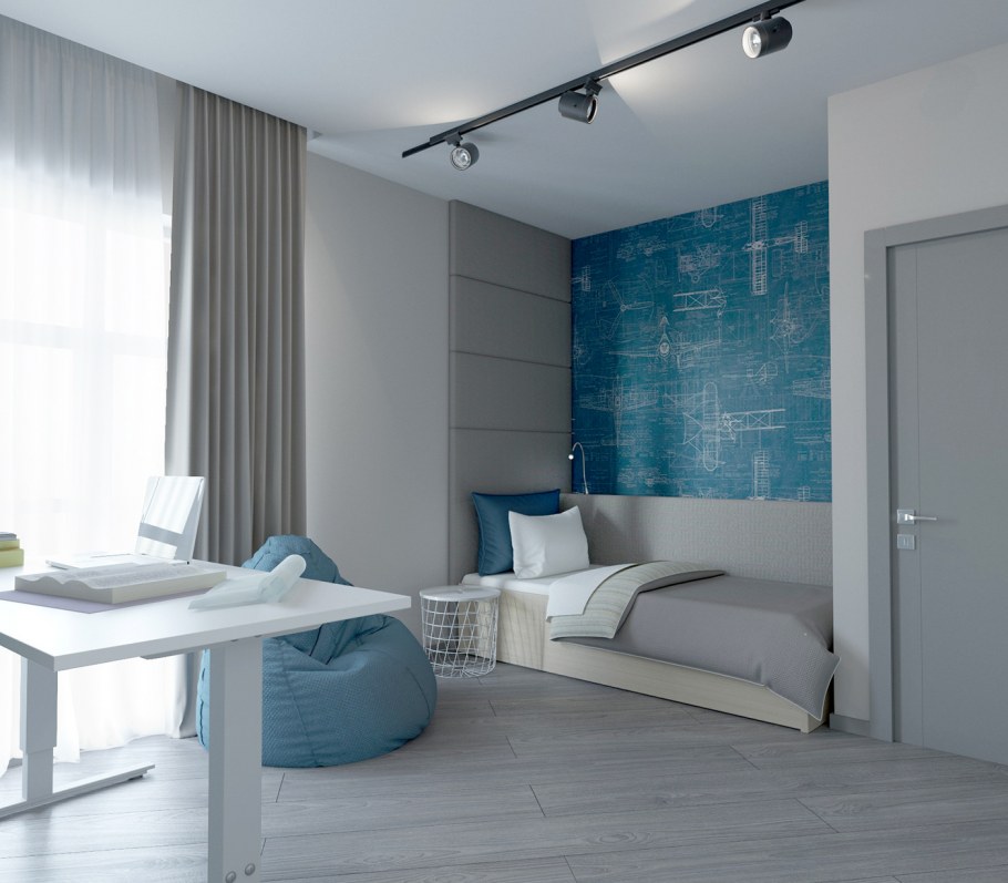 Стены Аквамарин в интерьере