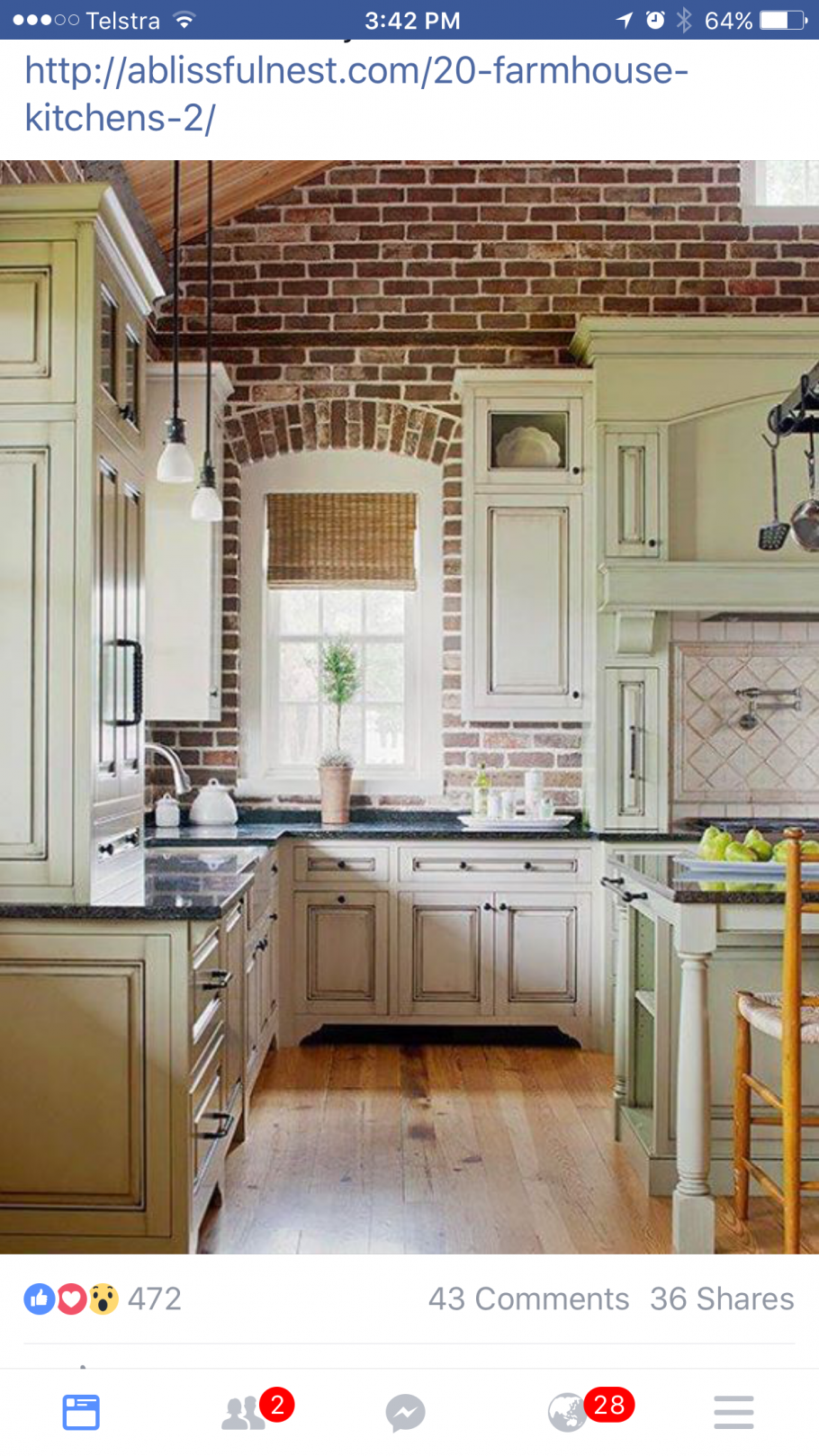 Кухни в стиле Прованс с кирпичиками