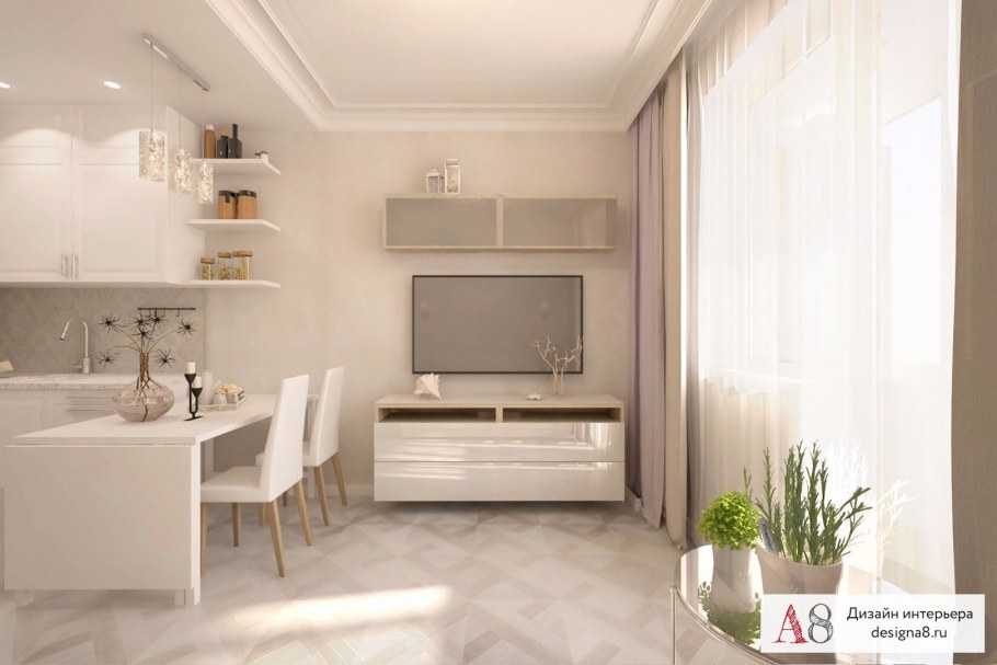 Интерьер студии 27 кв.м