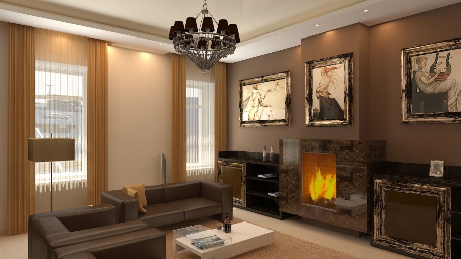 Гостиная в кофейном цвете