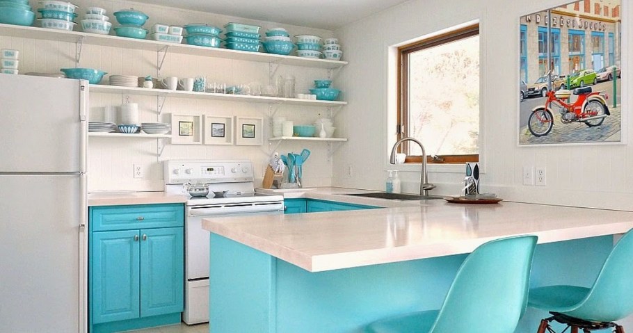 Кухня в голубых тонах